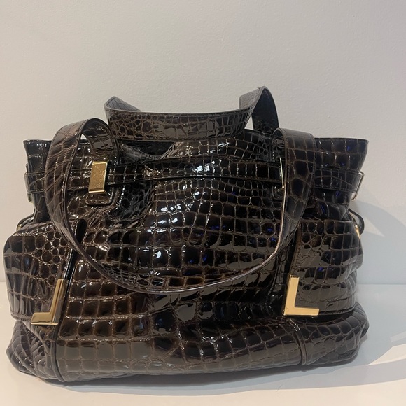 Michael Kors Brown Patent Leather Shoulder Bag - Picture 3 of 6